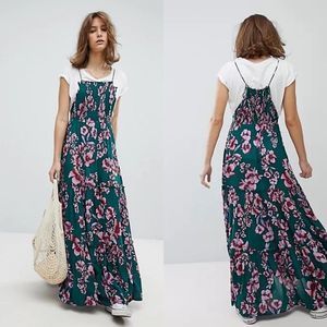 Free People Garden Party Print Maxi Dress in Turquoise L